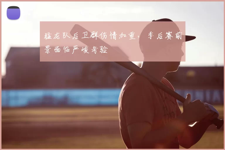 猛龙队后卫群伤情加重,季后赛前景面临严峻考验
